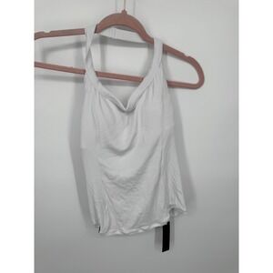 Oner Active Tank Vest Womens S Soft White Mellow Ribbed Halter Neck Preppy NWT
